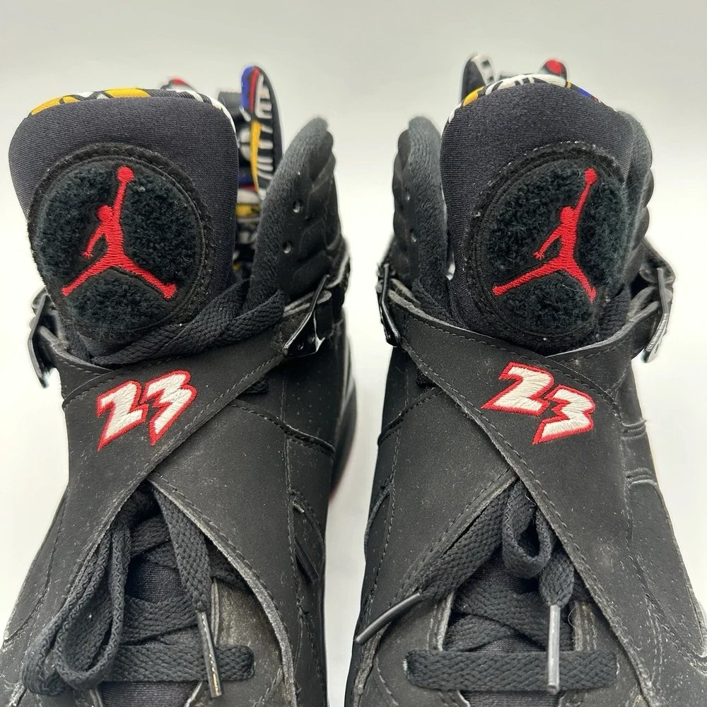 Nike Air Jordan 8 Retro 2013 Playoffs Mens Black Red Sneakers 305381-061 Size 9
